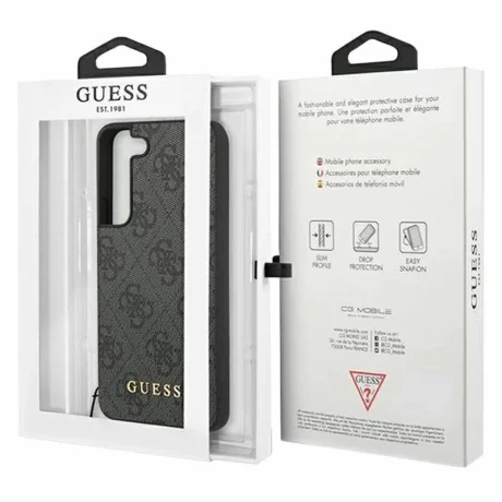 Husa de protectie Guess 4G Charms pentru Samsung Galaxy S23, Gri