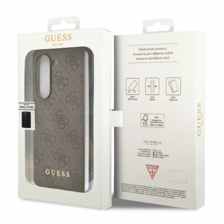 Husa de protectie Guess 4G Charms pentru Samsung Galaxy Z Fold 5, Maro