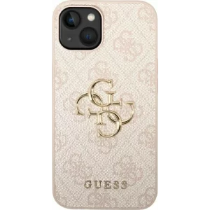 Husa de protectie Guess 4G Metal Logo pentru iPhone 15, Roz