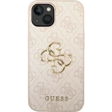 Husa de protectie Guess 4G Metal Logo pentru iPhone 15, Roz