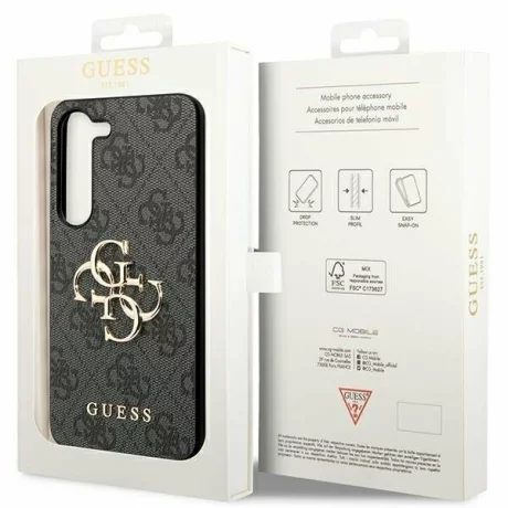 Husa de protectie Guess 4G Metal Logo pentru Samsung Galaxy S23, Gri
