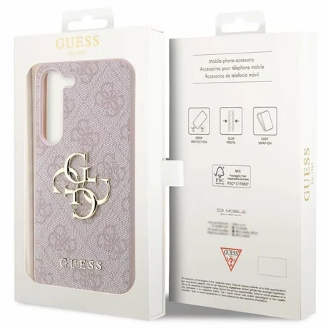 Husa de protectie Guess 4G Metal Logo pentru Samsung Galaxy S23, Roz