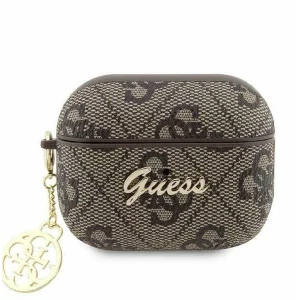 Husa de protectie Guess 4G Script Charms pentru AirPods Pro 2, Maro