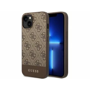 Husa de protectie Guess 4G Stripe pentru iPhone 14, Maro