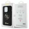 Husa de protectie Guess Fixed Glitter 4G Metal Logo pentru iPhone 15 Pro, Negru