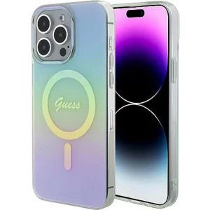 Husa de protectie Guess IML Iridescent Script MagSafe Case for iPhone 15 Pro Pink