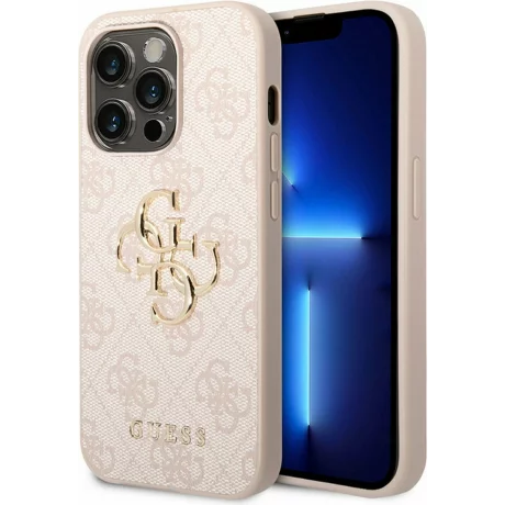 Husa de protectie Guess PU 4G Metal Logo Case for iPhone 15 Plus Pink