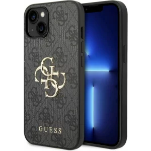 Husa de protectie Guess PU 4G Metal Logo Case for iPhone 15 Pro Max Grey