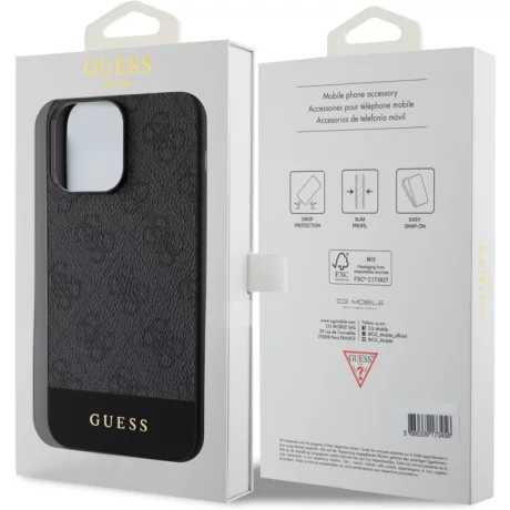Husa de protectie Guess PU 4G Stripe MagSafe Case for iPhone 15 Pro Max Black