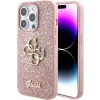 Husa de protectie Guess PU Fixed Glitter 4G Metal Logo Case for iPhone 15 Pro Max Pink
