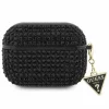 Husa de protectie Guess Rhinestones Triangle Metal Logo pentru AirPods 3, Negru