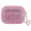 Husa de protectie Guess Rhinestones Triangle Metal Logo pentru AirPods Pro 2, Roz
