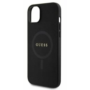 Husa de protectie Guess Saffiano MagSafe pentru iPhone 15, Negru