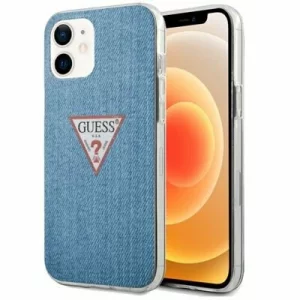 Husa de protectie Guess TPU Denim Triangle pentru iPhone 12 Mini,GUHCP12SPCUJULLB,Light Blue