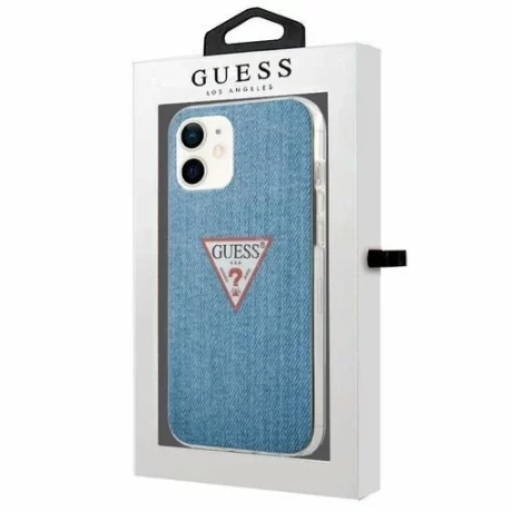 Husa de protectie Guess TPU Denim Triangle pentru iPhone 12 Mini,GUHCP12SPCUJULLB,Light Blue