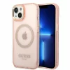 Husa de protectie Guess Translucent MagSafe pentru iPhone 14 Pink