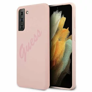 Husa de protectie Guess Vintage Script pentru Samsung Galaxy S21+ 5G,Roz