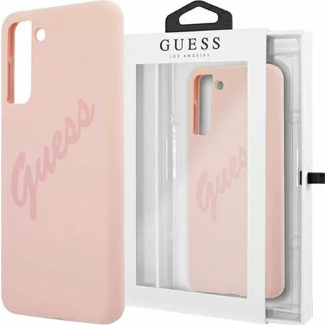 Husa de protectie Guess Vintage Script pentru Samsung Galaxy S21+ 5G,Roz