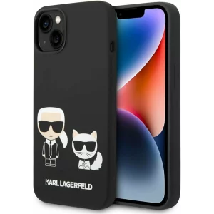 Husa de protectie Karl Lagerfeld Case Liquid Silicone Karl and Choupette MagSafe Compatible pentru iPhone 14 Plus, Negru