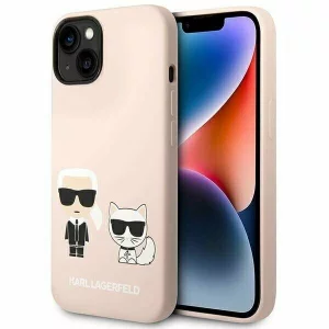 Husa de protectie Karl Lagerfeld Case Liquid Silicone Karl and Choupette MagSafe Compatible pentru iPhone 14 Plus, Roz