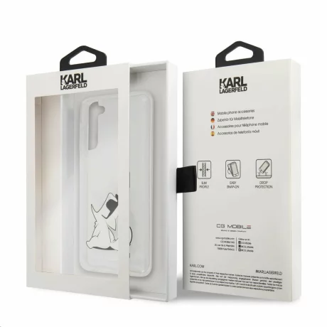Husa de protectie Karl Lagerfeld Choupette Fun pentru Samsung Galaxy S21+ 5G, Transparent
