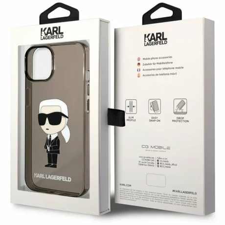 Husa de protectie Karl Lagerfeld IML Ikonik NFT pentru iPhone 14 Plus, Negru