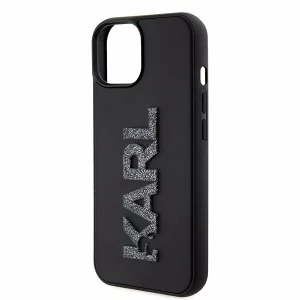 Husa de protectie Karl Lagerfeld Karl Lagerfeld 3D Rubber Glitter Logo Karl Case for iPhone 15 Black
