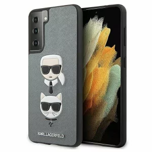 Husa de protectie Karl Lagerfeld Karl Lagerfeld Saffiano K&amp;C pentru Samsung Galaxy S21 Plus Silver