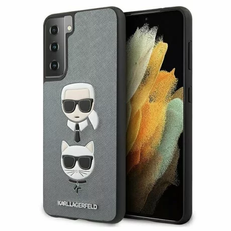 Husa de protectie Karl Lagerfeld Karl Lagerfeld Saffiano K&amp;C pentru Samsung Galaxy S21 Plus Silver