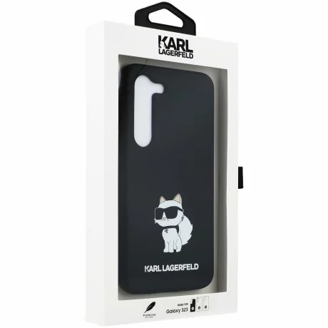 Husa de protectie Karl Lagerfeld Liquid Silicone Choupette NFT pentru Samsung Galaxy S23, Negru