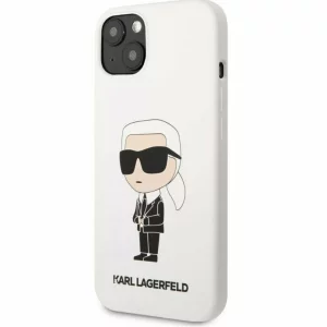 Husa de protectie Karl Lagerfeld Liquid Silicone Ikonik NFT pentru iPhone 13, Alb