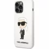 Husa de protectie Karl Lagerfeld Liquid Silicone Ikonik NFT pentru iPhone 13 Pro Max, Alb