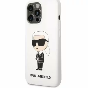 Husa de protectie Karl Lagerfeld Liquid Silicone Ikonik NFT pentru iPhone 13 Pro Max, Alb