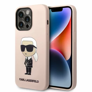 Husa de protectie Karl Lagerfeld Liquid Silicone Ikonik NFT pentru iPhone 14 Pro, Roz