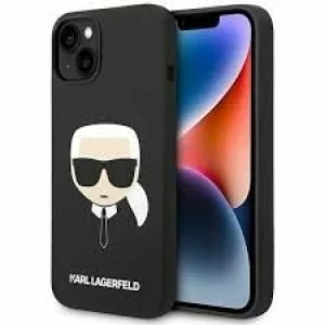 Husa de protectie Karl Lagerfeld Liquid Silicone Karl Head MagSafe Compatible pentru iPhone 14 Plus, Negru