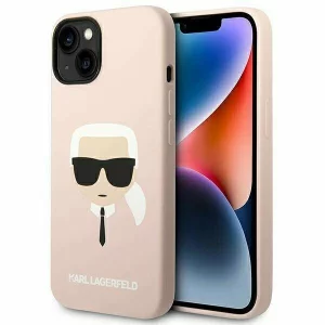 Husa de protectie Karl Lagerfeld Liquid Silicone Karl Head MagSafe Compatible pentru iPhone 14 Plus, Roz