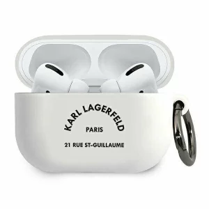 Husa de protectie Karl Lagerfeld Rue St Guillaume pentru Apple AirPods Pro, Alb