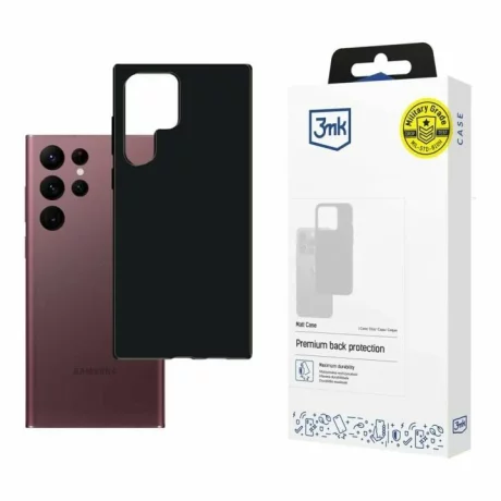 Husa de protectie 3mk Matt Case pentru Samsung S22 Ultra, Neagra