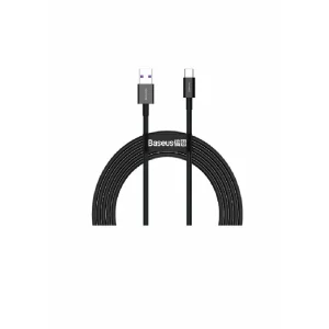 Cablu Date si Incarcare Baseus USB la USB Type-C Superior, 2 m, Fast Charge, 66W, CATYS-A01, Negru