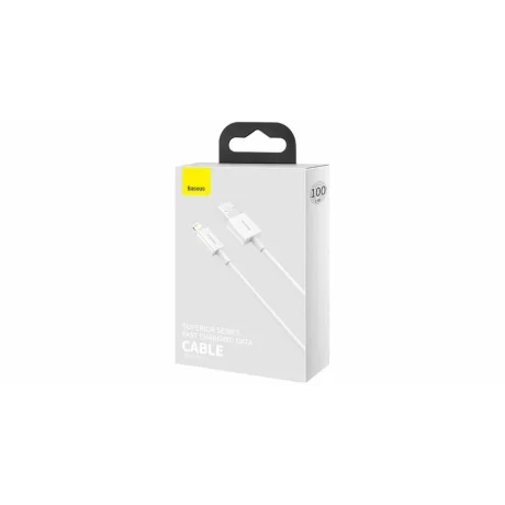 Cablu de date si incarcare Baseus, Superior, CALYS-A02, USB to Lightning, 2.4A, 1m, Alb