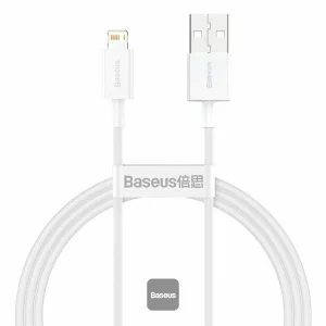 Cablu de date si incarcare Baseus, Superior, CALYS-A02, USB to Lightning, 2.4A, 1m, Alb