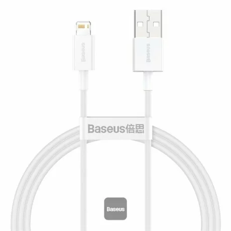 Cablu de date si incarcare Baseus, Superior, CALYS-A02, USB to Lightning, 2.4A, 1m, Alb
