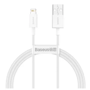 Cablu alimentare si date Baseus, Superior, Fast Charging, USB la Lightning 2.4A 1.5m, Alb CALYS-B02