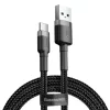 Cablu Date si Incarcare Baseus, Cafule CATKLF-AG1, USB la USB Type-C, 0.5 m, 3A, Negru