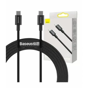 Cablu Date si Incarcare Baseus, Superior CATYS-B01, USB Type-C la USB Type-C, 1m, 100W, Negru