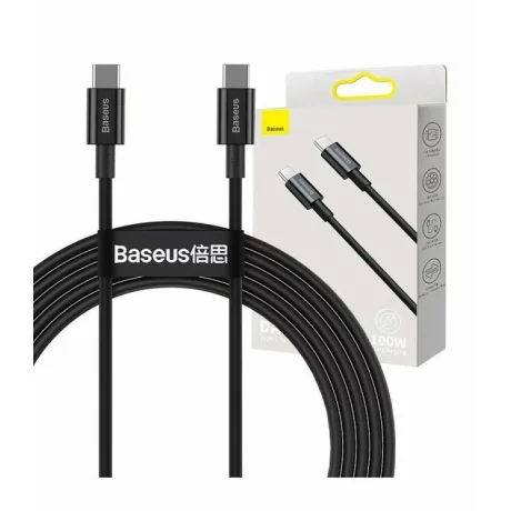 Cablu Date si Incarcare Baseus, Superior CATYS-B01, USB Type-C la USB Type-C, 1m, 100W, Negru