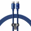 Cablu Incarcare Baseus, Crystal Shine Series CAJY000603, USB Type-C la USB Type-C, 1.2m, 100W, Albastru