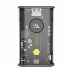 Acumulator extern Dudao, 10000mAh, 22.5W, 1xUSB, 1xUSB-C, PD, Display, Negru