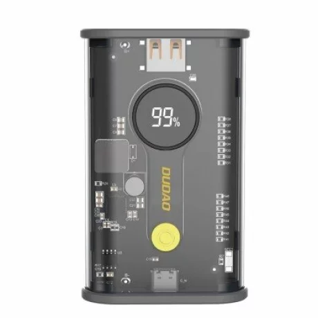 Acumulator extern Dudao, 10000mAh, 22.5W, 1xUSB, 1xUSB-C, PD, Display, Negru