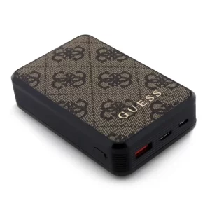 Acumulator extern Guess, 10000mAh, 18W, QC, 1xUSB, 1xUSB-C, 1xMicroUSB, Indicator baterie, Maro